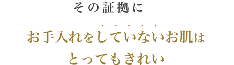お手入れをしないない肌はキレイ